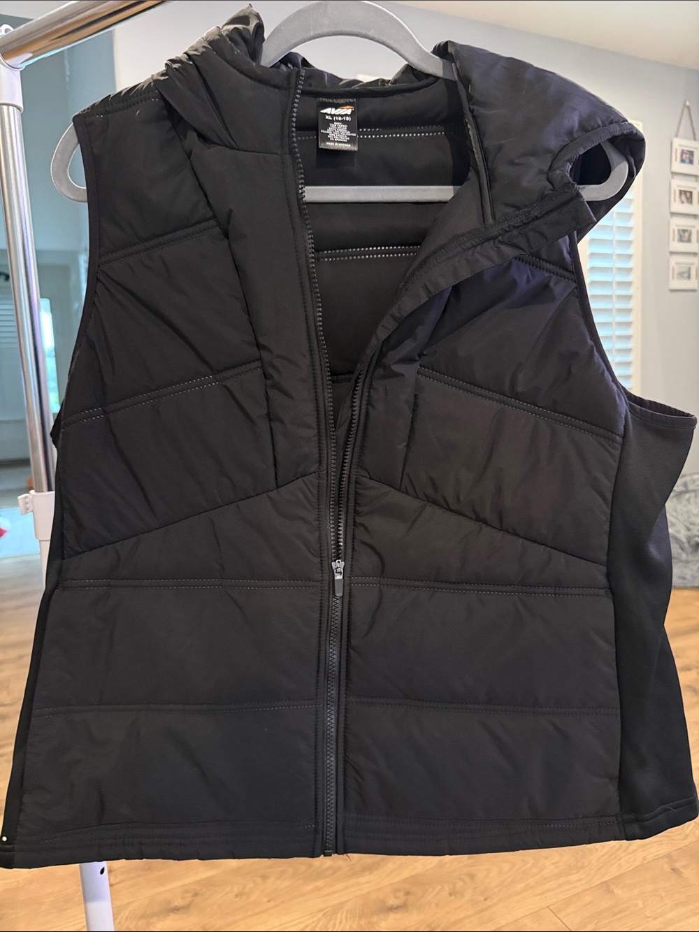 Avia Black Quilted Hooded Women's Vest